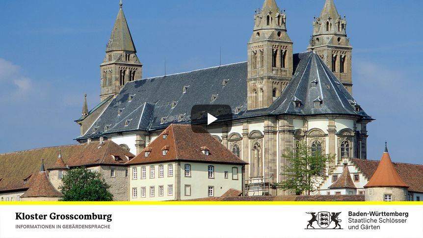 Startbildschirm des Filmes "Kloster Großcomburg: Informationen in Gebärdensprache"